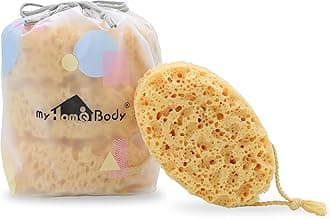 myHomeBody Premium Bathroom Sponge, Body Wash Sponge, Shower Body Sponge - Large Size, Rich Foam, Rounded Sponge, 3 Pack - Oval