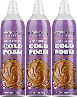 Coffee Toppers Cold Foam Mocha 15 Ounce (Pack of 3), Be Your Own Barista, Kosher