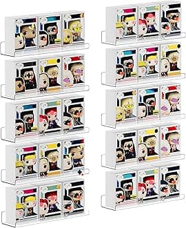 upsimples 10 Pack Acrylic Shelves for Wall Storage, 15" Floating Bookshelves for Kids, Display Shelf Organizer for Bathroom, Bedroom, Living Room Decor, Kitchen, Clear