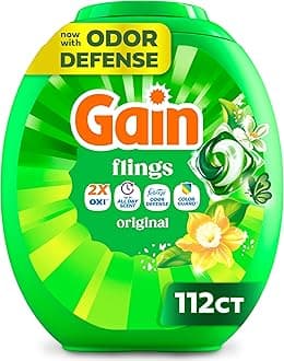 flings Laundry Detergent Soap Pacs HE Compatible 112 ct Long Lasting Scent Original Scent