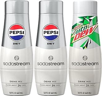 SodaStream Pepsi & MTN Dew Variety Pack, Diet, 440ml, (Pack of 3)