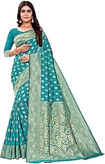 Women's Banarasi Saree Pure Kanjivaram Silk Saree Soft new ladies 2023 Design Wear Pattu Sarees Latest Cotton Party Sari collections With Blouse Piece for Wedding sadi (PARI S-1 MAROON)