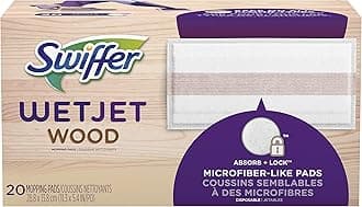 Swiffer WetJet Mops for Floor Cleaning, Hardwood Floor Cleaner Spray Mop Pad Refill, 20 Count