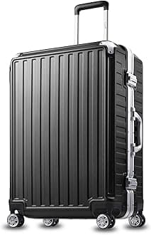 Luggage with Spinner Wheels, Polycarbonate Expandable Hard Shell Suitcase, Carry On 20 Inch, Silver