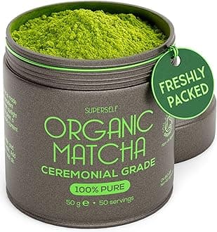Organic Matcha Powder - Ceremonial Grade & 100% Pure - Smooth Taste & Vibrant Green - Macha for Straight Tea, Lattes, Baking - Certified Organic - Japanese Stone Ground Method - 50g Gift Tin