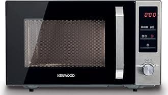 KENWOOD 25L Microwave Oven with Grill, Digital Display, 5 Power Levels, Defrost Function, Stainless Steel, Auto Menu, 95 Minutes Timer, Clock Function 800W MWM25.000BK Black/Silver