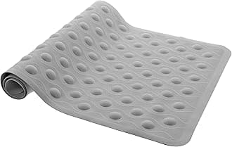 Anti-Fungal Non-Slip Shower Mat with Bubbles and Suction Cups, Slip Resistant Shower Tread, Kids Bath Mat, Made From Rubber Vinyl - Slate