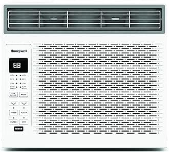 Honeywell 6,000 BTU Digital Window Air Conditioner, Remote, 4 Modes, Eco, 250 sq ft Coverage
