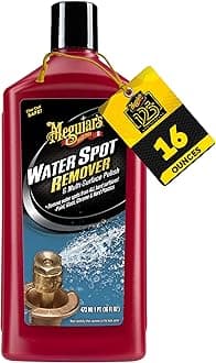 Meguiar's Water Spot Remover, Heavy Duty Water Spot Remover for Cars, Remove Water Stains and Polish Glossy Paint with a Versatile Clear Coat Safe Formula, 16 oz