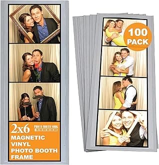 Photo Booth Nook | 2x6 Flexible Magnetic Photo Booth Picture Frames (100 Count) | Crystal Clear Display with Strong Magnet | Bulk