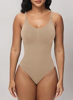 Women Shapewear Bodysuit Tummy Control Seamless Sculpting Adjustable Straps Body Shaper