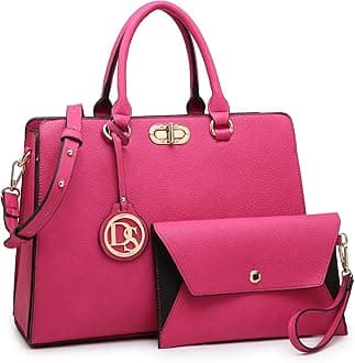 Women Handbags Purses Ladies Work Purse Satchel Tote Top Handle Shoulder Bags with Matching Clutch