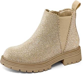 Girls Ankle Boots with Side Zipper Chelsea Booties Lug Sole (Toddler/Little Kids/Big Kids)