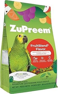 - FruitBlend Bird Pellets, Daily Bird Food for Amazon, Cockatoo, Macaw, Core Nutrition for Large Birds, Made in USA, Pellets for Large Birds, Macaw Food (L, 3.5 lbs)