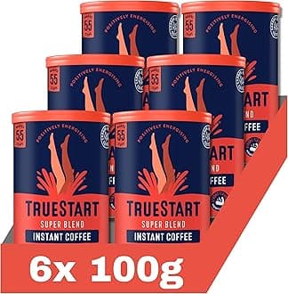 Barista Grade Super Blend Strong Instant Coffee – (6 x 100g) Premium Freeze-Dried Coffee Granules, Mycotoxin-Free, Antioxidant Rich, Strong & Smooth with 100% Full Flavour