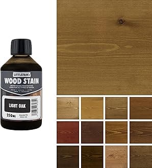 Wood Stain Water Based - 8.5oz/250ml - Indoor Furniture Stain Light & Dark Finishes - Special Non Toxic & Eco Friendly Formula - Wood Stain for Crafts - Color: Light Oak