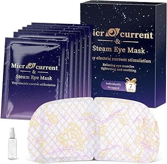 Microcurrent Steam Eye Mask, Self Heated Warm Compress For Fast Relief 7Pcs