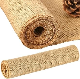 Burlap Table Runners 30x275cm丨Natural Rustic Decor for Weddings, Parties & Home Tablecloth丨Premium Jute Fabric Rolls丨Eco-Friendly Hessian Linens DIY Crafts