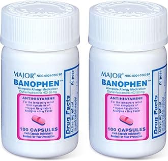 MAJOR Banophen Diphenhydramine 50 mg 100 Count