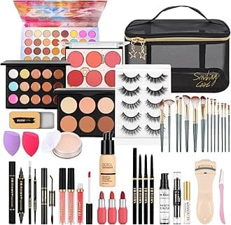 Makeup Sets for Women, Cosmetic Make Up Starter Kit With Storage Bag Portable Travel Make Up Set for Girls Palette Eyeshadow Foundation Lip Gloss for Teenage & Adults(Style C)