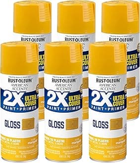 Rust-Oleum 327896-6PK American Accents Spray Paint, 12 oz, Gloss Marigold, 6 Pack