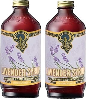 Portland Syrups Lavender Syrup - Lavender Beverage Concentrate for Tea, Matcha, Coffee, Sodas, and Baking - Floral Flavor for Crafting Refreshing Drinks - 12 oz Bottle, 12 Servings (Pack of 2)