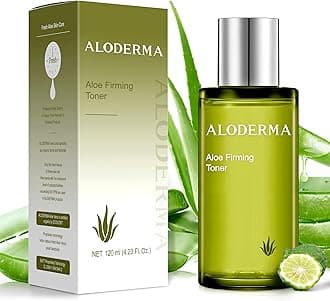 Aloderma Firming Skin Toner with 91% Organic Aloe Vera - Natural Facial Toner for Women with Natural Botanicals to Diminish The Appearance of Fine Lines & Wrinkles - Aloe Vera Facial Toner - 4.2oz