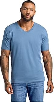 True Classic Mens V Neck T Shirts - Cotton V Neck Shirts for Men, V-Neck Mens T-Shirts and Undershirts for Men Pack/Singles, Indigo, Large