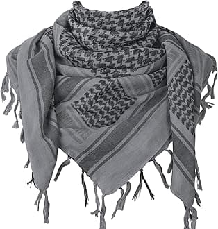 Aonal Military Shemagh Tactical Desert Scarf, 100% Cotton Keffiyeh Neck Head Scarf Wrap for Men Women