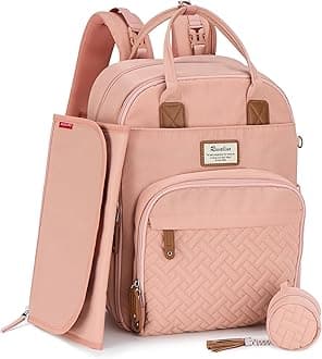 RUVALINO Diaper Bag Backpack, Multifunction Travel Pack Maternity Baby Changing Bags, Large Capacity, Waterproof