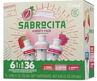 Cirkul Sabrocita Flavor Water Variety Pack, Makes 36 Drinks, No Sugar, Zero Calorie Drink Mix, (2 Strawberry, 2 Guava, 2 Hibiscus)