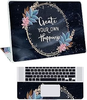 Inkykart Floral D26 Top+Wrist Pad Vinyl Laptop Skin/Sticker/Cover for 15 to 15.6 Inches Laptops Laminated-Removable-HD Quality Compatible for Hp-Dell-Sony-Lenovo-Asus etc.(15x10 Inches)