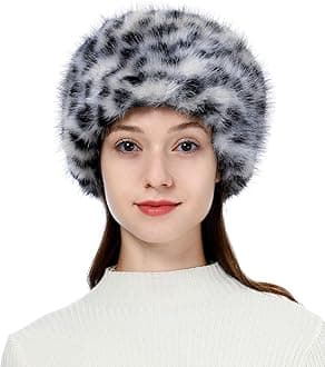 sy soul young Women's Winter Faux Fur Cossak Russian Style Hat Warm Cap