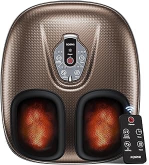 Foot Massager Machine with Heat [2026 Upgraded], Shiatsu Foot Massager for Plantar Fasciitis, Birthday Gifts for Women Men, Cordless Control, Best Gifts for Women/Mom/Wife, Brown