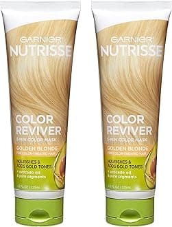 Garnier Nutrisse Color Reviver 5 Minute Nourishing Hair Color Mask with Avocado Oil Delivers Day 1 Color Results, for Color Treated Hair, Golden Blonde, 8.4 fl oz