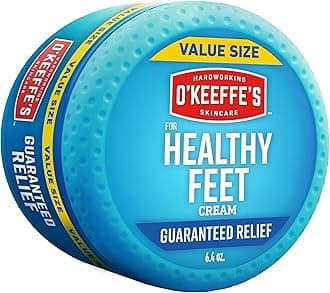 O'Keeffe's for Healthy Feet Foot Cream - 6.4 oz Jar (1 Pack) - Guaranteed Relief for Extremely Cracked, Dry Feet, Repairing Skincare, Instantly Boosts and Retains Moisture Levels