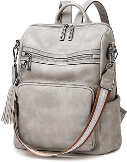 OPAGE Leather Backpack Purse for Women Fashion Tassel Ladies Shoulder Bags Designer Large Backpack Travel Bag