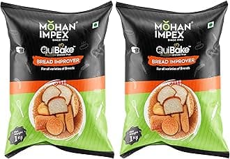 Bread Improver 1Kg [Pack of 2] - Enhances Dough Rise, Improves Crust & Freshness - Ideal Baking Powder for Breads, Buns, Seitan & Bakery Mixes for Fluffy Results