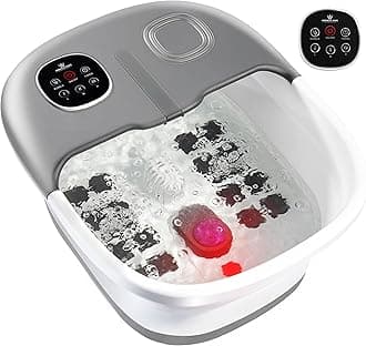 Medical king Foot Spa with Heat and Massage and Jets Includes A Remote Control A Pumice Stone Collapsible Foot Spa Massager with Heat and Massage Bubbles and Vibration
