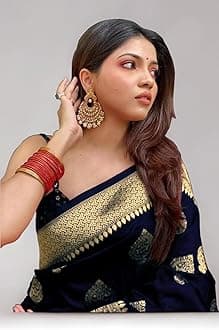 Sugathari Women's Banarasi Saree Pure Kanjivaram Silk Saree Soft new ladies 2023 Design Wear Pattu Sarees Latest Cotton Party Sari collections With Blouse Piece for Wedding sadi (PARI 122 MAROON)