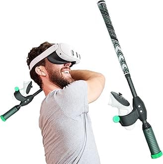 DeadEyeVR DriVR Elite Mini VR Golf Club Handle Attachment - Carbon Fiber VR Golf Club Handle for Quest 2, 3 and Pro - Adjustable Weighted VR Golf Simulator Grip