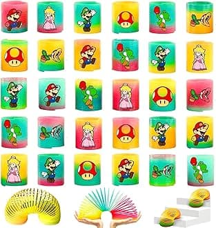 Cartoon Rainbow Spring,24Pcs Cartoon Party Favors for Rainbow Slinky,Birthday,Carnival,Prizes,Goodie Bags Stuffers,Pinata Fillers,Game Birthday Party Supplies for Spring Rainbow Magic