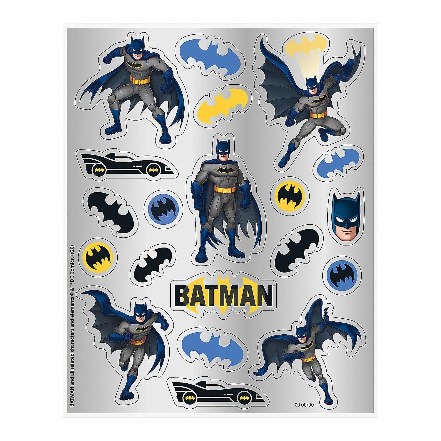 Batman Multicolor Sticker Sheets (Pack of 4) - Assorted Design Stickers for Kid's Birthdays & Parties