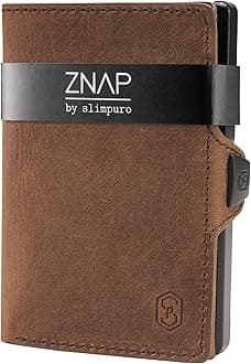 slimpuro ZNAP Credit Card Holder with Aluminium and Coin Compartment, RFID Protection, Slim Carbon Wallet, Card Holder, Credit Card Case, Wallet, up to 12 Cards