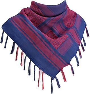 Explore Land Cotton Shemagh Keffiyeh Tactical Desert Scarf Neck Head Wrap with Tassel for Men Women (USA Map, One Size)