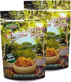 2 Pack Elnasr Instant Gum Powder Pure Natural Arabic Hashab Premium Acacia Arab Dried Non Gmo No Additives Kosher Halal (2 Pack = 10.5 oz / 300 gm) صمغ عربى حلال