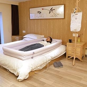 Medical Inflatable Bathtub, Bath Kit for Geriatric, Elderly, Disabled, Seniors, Bedridden Patients, Handicapped, Bath in Bed. with Excellent Air Pump for Charging and Deflating