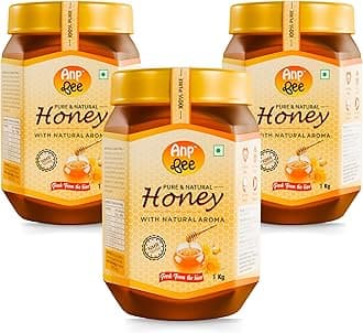 ANP BEE Raw Natural Honey I Supports Weight Loss I NMR Tested Unprocessed & Unfiltered Original Pure Honey I Multiflora Honey I Good for Heart Health I Plastic Bottle (Pack of 3, Honey 1kg)