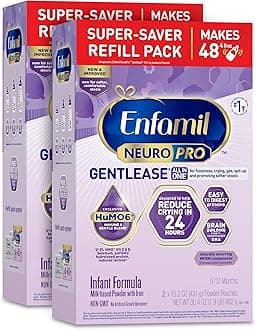 EnfamilNeuroPro Gentlease Baby Formula, Brain Building DHA, HuMO6 Immune Blend, Designed to Reduce Fussiness, Crying, Gas & Spit-up in 24 Hrs, Gentle Infant Formula Powder, Baby Milk, 60.8 Oz Refill