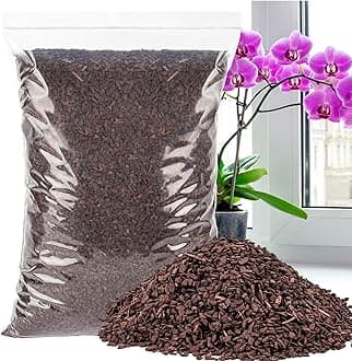 Sukh Orchid bark Planting Soil - 3-6 MM Orchid Potting Mix Horticultural Cypress Mulch Horticulture Dryad Pine bark Natural Wood Chips Soil Cover for Garden Mulch Orchid Medium Indoor Plants 10 OZ